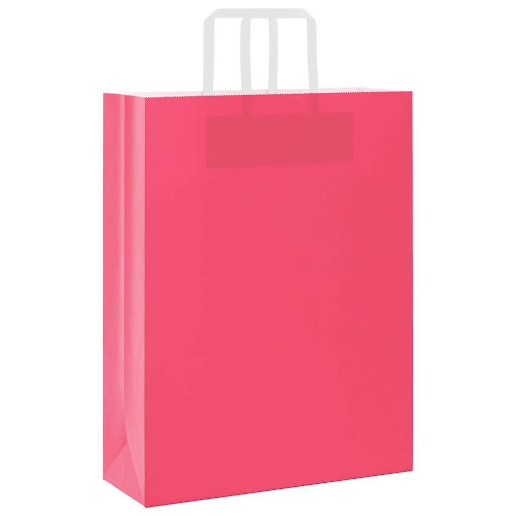 Paper Bags 50 pcs with Handles Pink 32x12x42 cm