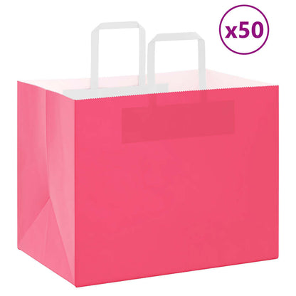 Paper Bags 50 pcs with Handles Pink 32x22x24 cm