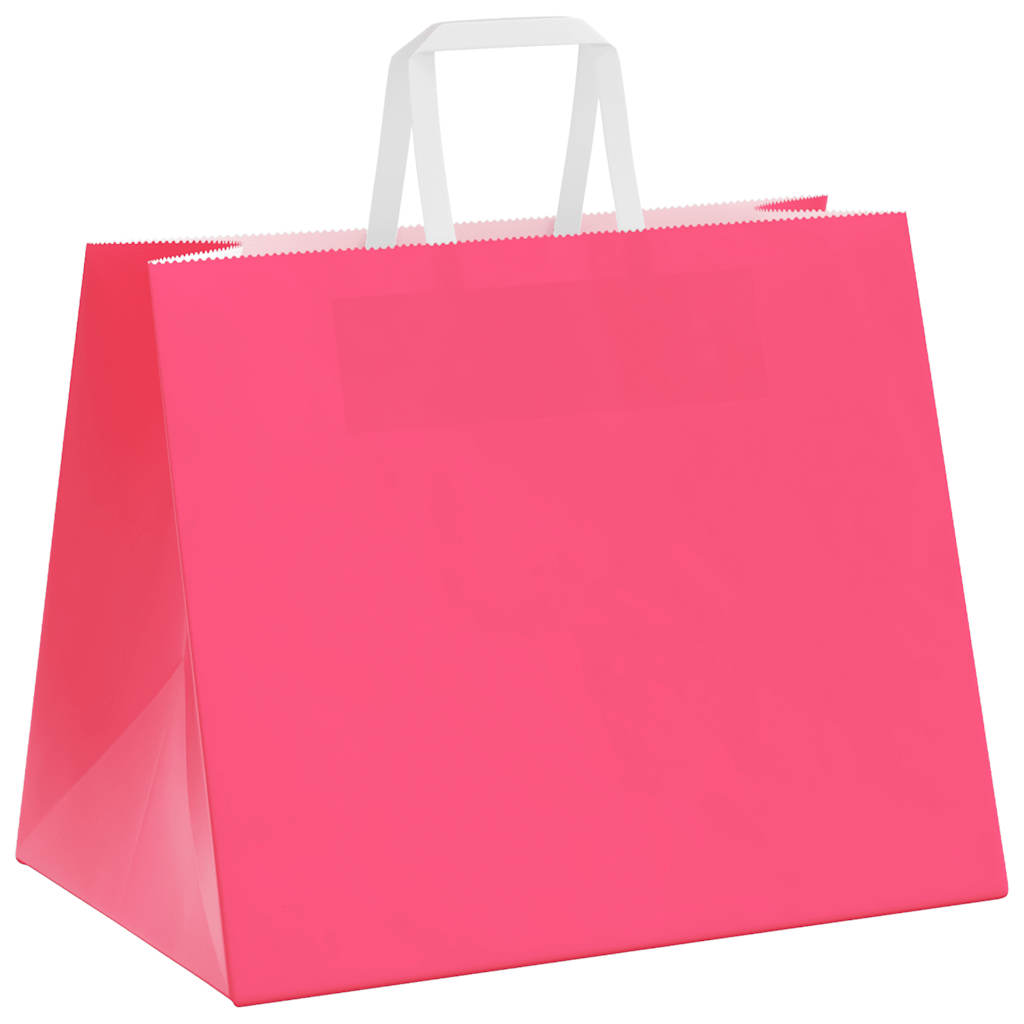 Paper Bags 50 pcs with Handles Pink 32x22x24 cm