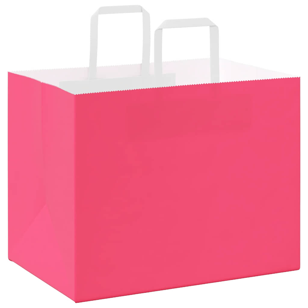 Paper Bags 50 pcs with Handles Pink 32x22x24 cm