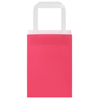 Paper Bags 250 pcs with Handles Pink 15x8x21 cm