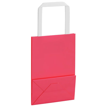 Paper Bags 250 pcs with Handles Pink 15x8x21 cm