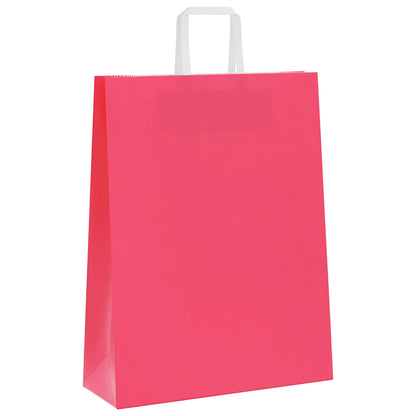 Paper Bags 250 pcs with Handles Pink 32x12x42 cm