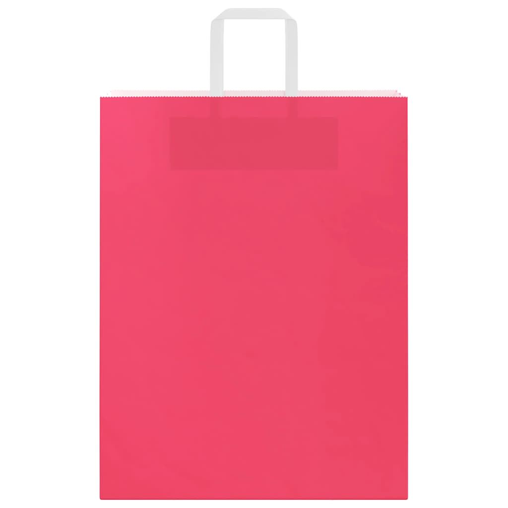 Paper Bags 250 pcs with Handles Pink 32x12x42 cm