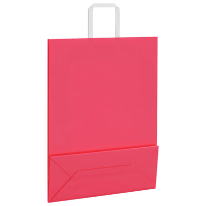Paper Bags 250 pcs with Handles Pink 32x12x42 cm