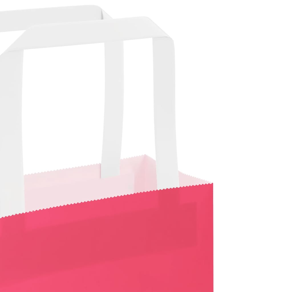 Paper Bags 250 pcs with Handles Pink 32x12x42 cm