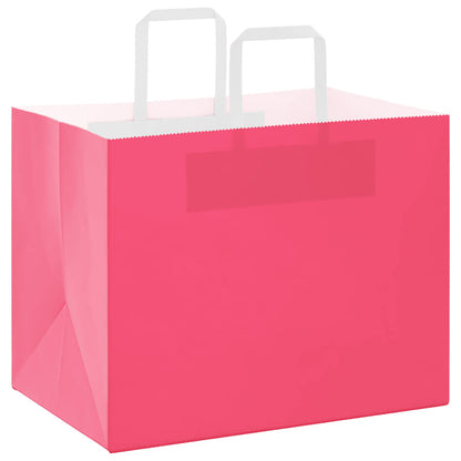 Paper Bags 250 pcs with Handles Pink 32x22x24 cm