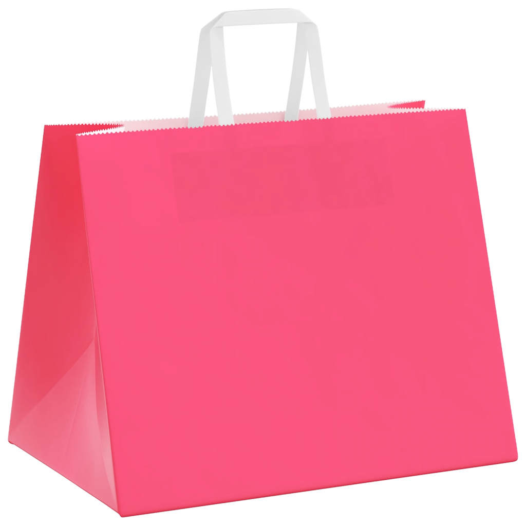 Paper Bags 250 pcs with Handles Pink 32x22x24 cm