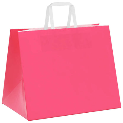 Paper Bags 250 pcs with Handles Pink 32x22x24 cm