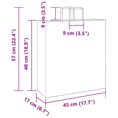 Paper Bags 250 pcs with Handles Pink 45x17x48 cm