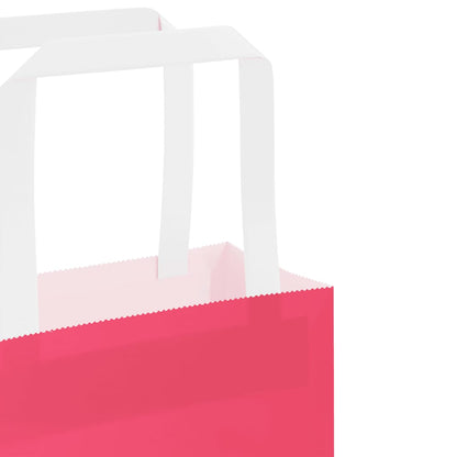Paper Bags 250 pcs with Handles Pink 54x15x49 cm