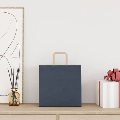 Paper Bags 50 pcs with Handles Blue 26x17x25 cm
