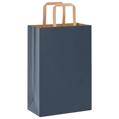 Paper Bags 250 pcs with Handles Blue 21x11x31 cm