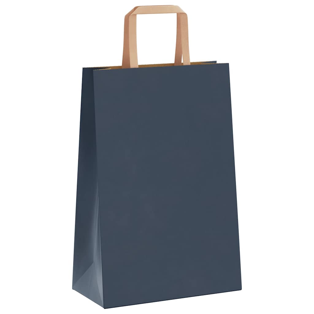 Paper Bags 250 pcs with Handles Blue 21x11x31 cm