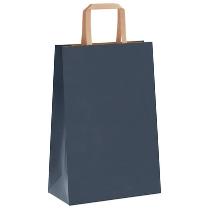 Paper Bags 250 pcs with Handles Blue 21x11x31 cm