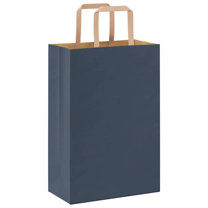 Paper Bags 250 pcs with Handles Blue 21x11x31 cm