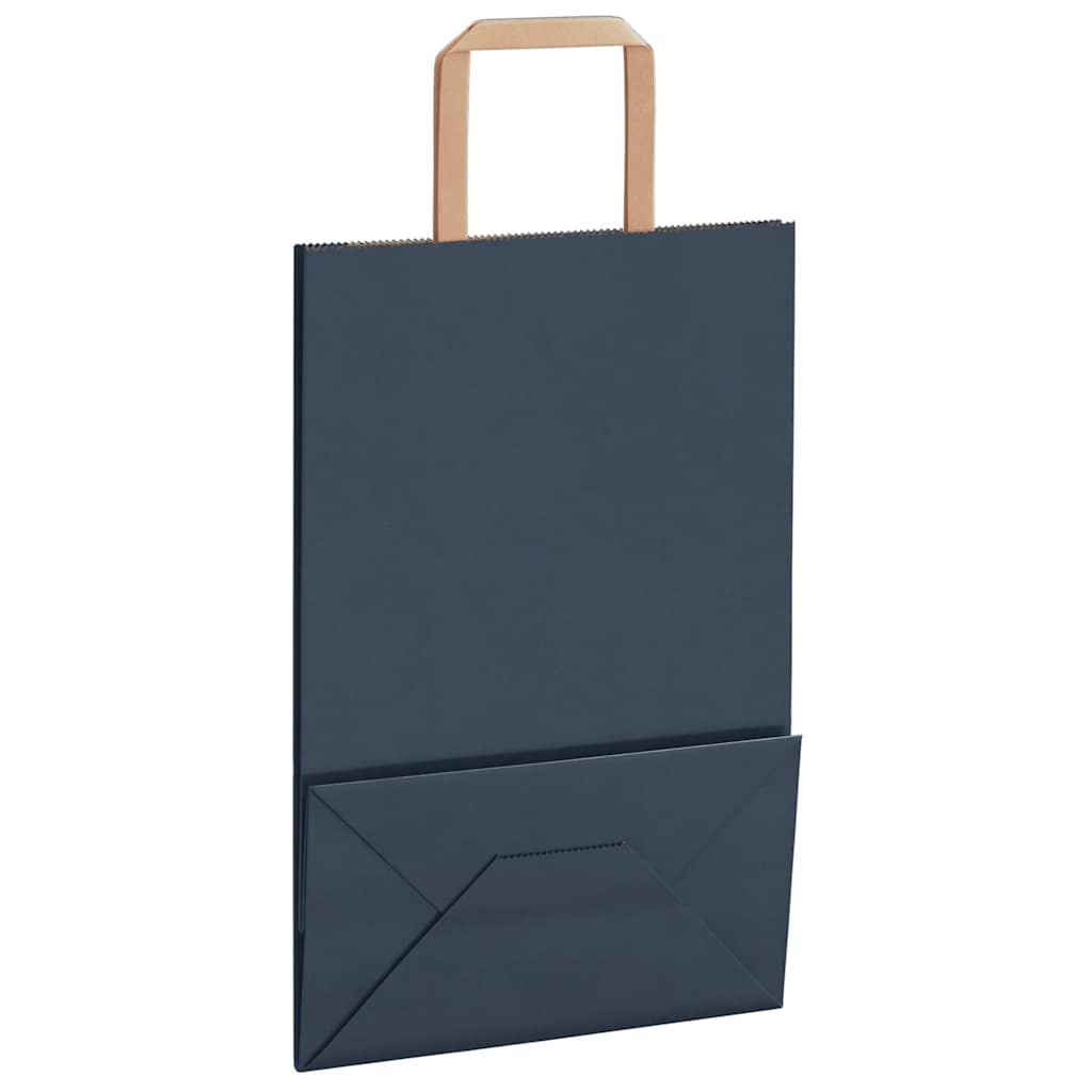 Paper Bags 250 pcs with Handles Blue 21x11x31 cm