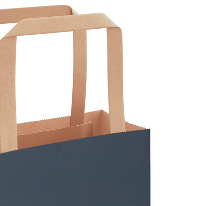 Paper Bags 250 pcs with Handles Blue 21x11x31 cm