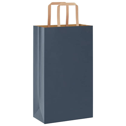 Paper Bags 250 pcs with Handles Blue 21x11x36 cm