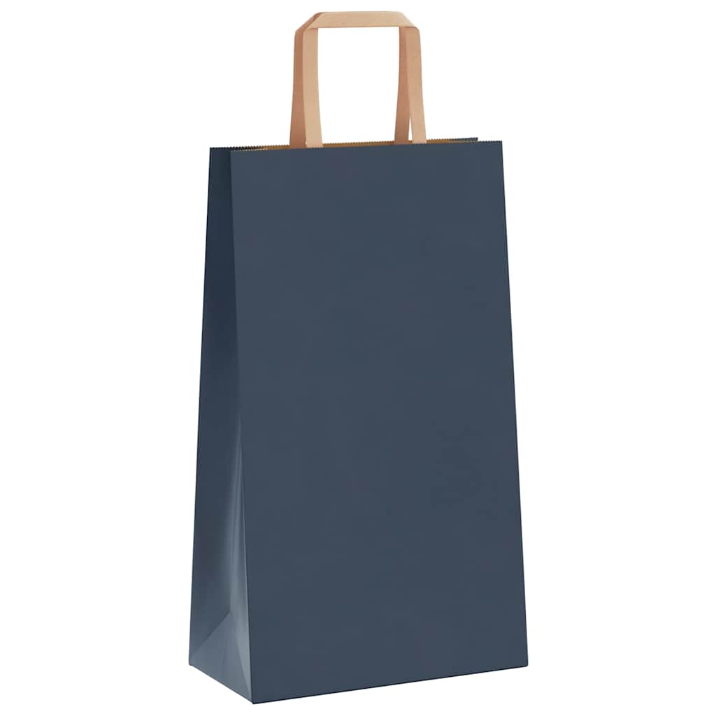 Paper Bags 250 pcs with Handles Blue 21x11x36 cm