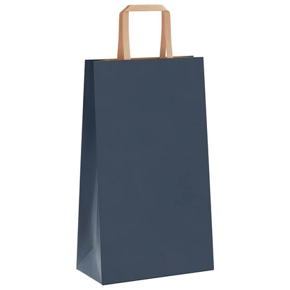 Paper Bags 250 pcs with Handles Blue 21x11x36 cm
