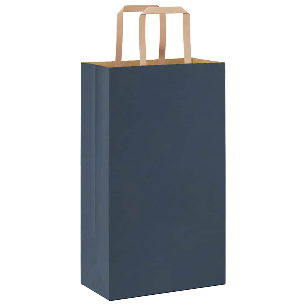Paper Bags 250 pcs with Handles Blue 21x11x36 cm