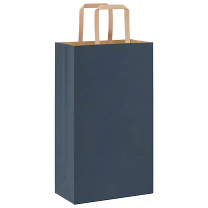 Paper Bags 250 pcs with Handles Blue 21x11x36 cm