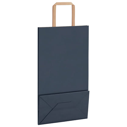 Paper Bags 250 pcs with Handles Blue 21x11x36 cm