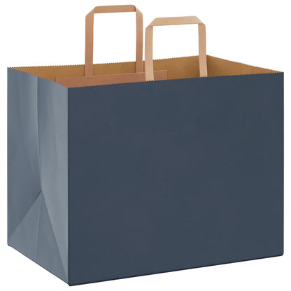 Paper Bags 250 pcs with Handles Blue 32x22x24 cm