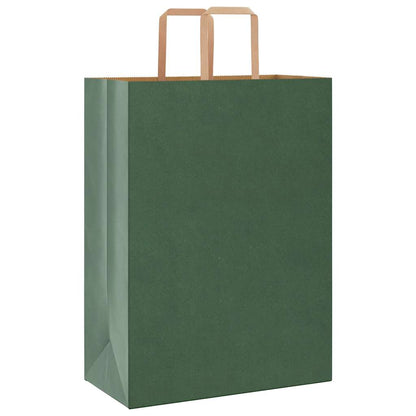 Paper Bags 50 pcs with Handles Green 32x17x44 cm