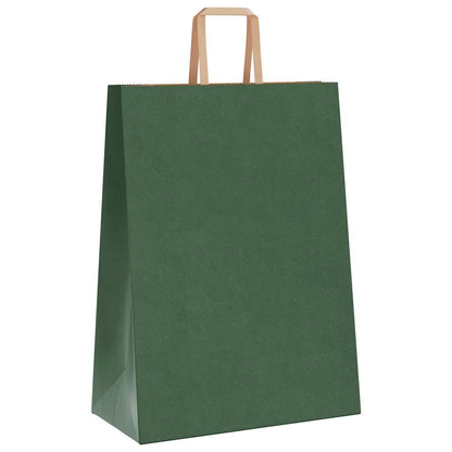 Paper Bags 50 pcs with Handles Green 32x17x44 cm