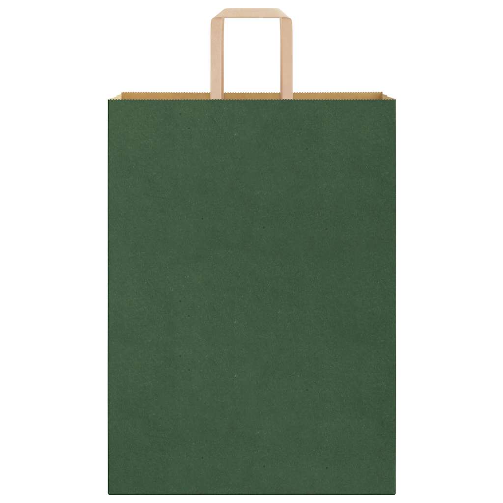 Paper Bags 50 pcs with Handles Green 32x17x44 cm