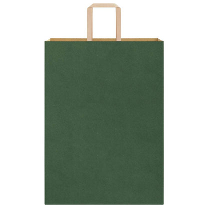 Paper Bags 50 pcs with Handles Green 32x17x44 cm