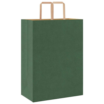 Paper Bags 50 pcs with Handles Green 32x17x44 cm