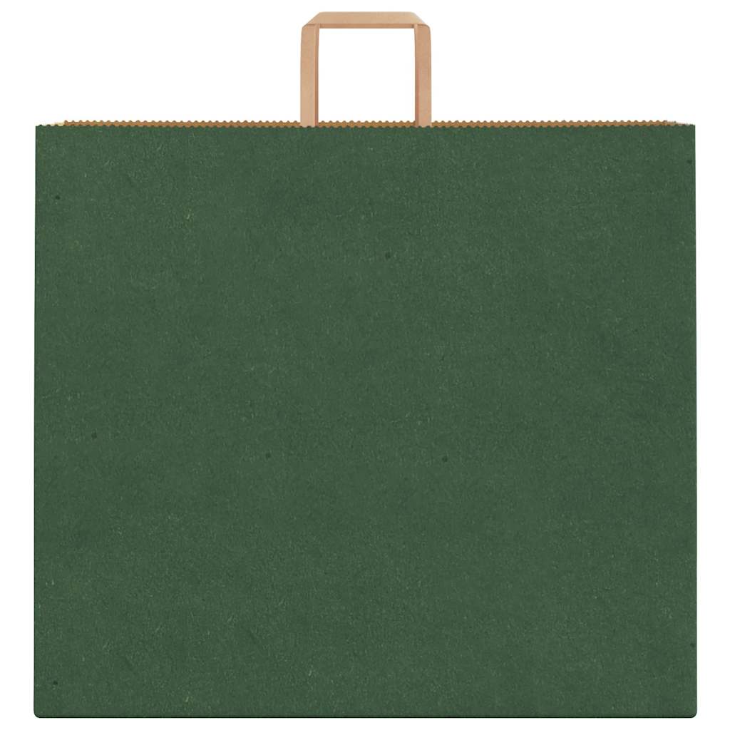 Paper Bags 250 pcs with Handles Green 54x15x49 cm