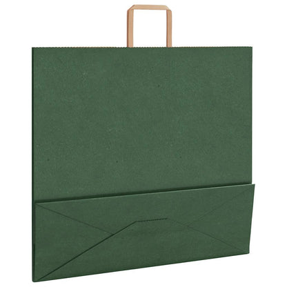 Paper Bags 250 pcs with Handles Green 54x15x49 cm