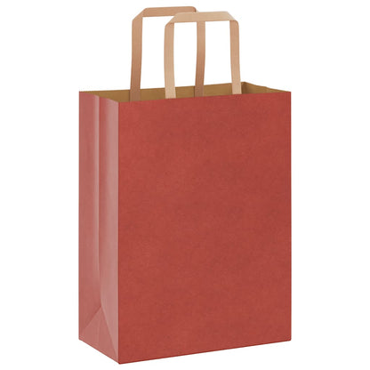 Paper Bags 50 pcs with Handles Red 21x11x28 cm