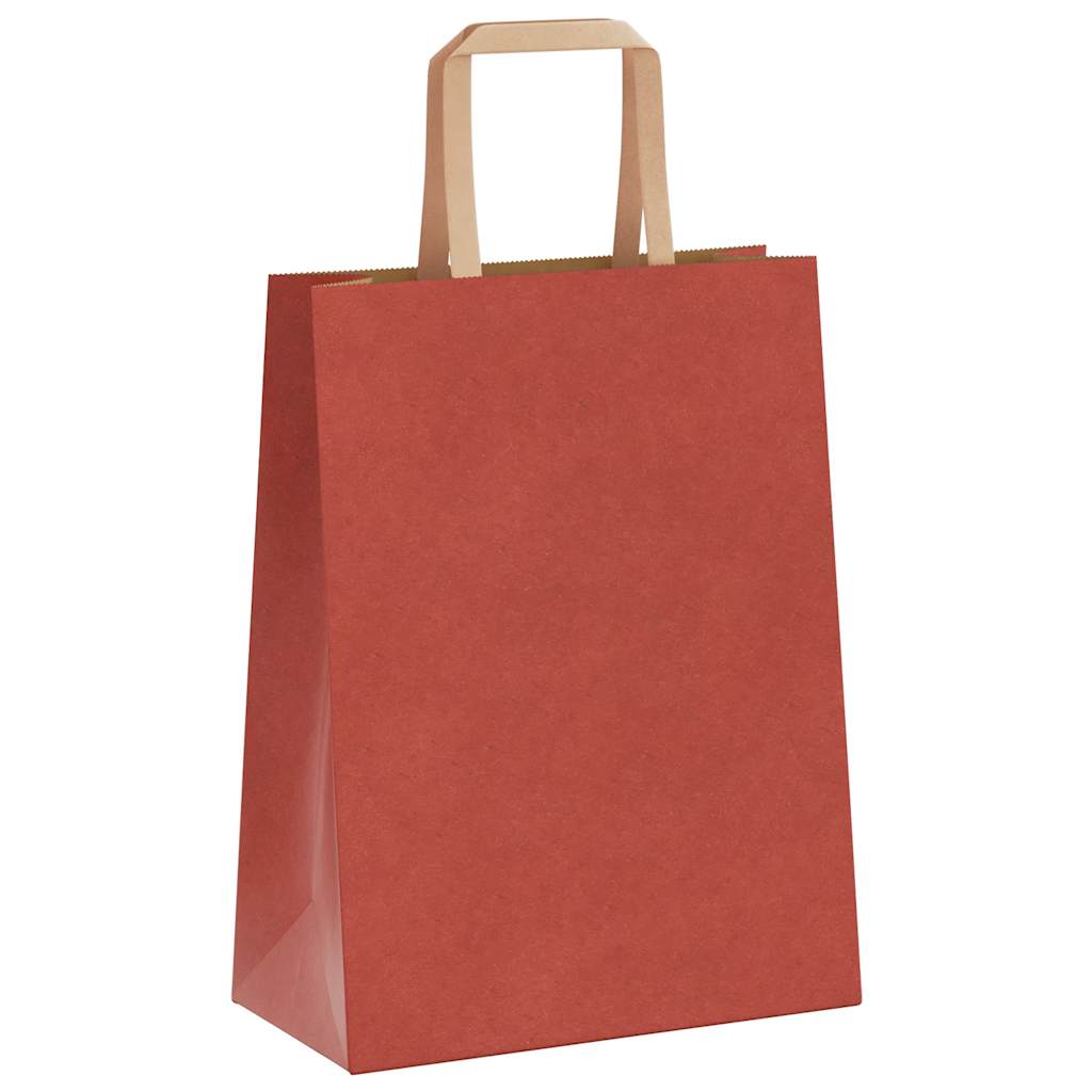 Paper Bags 50 pcs with Handles Red 21x11x28 cm