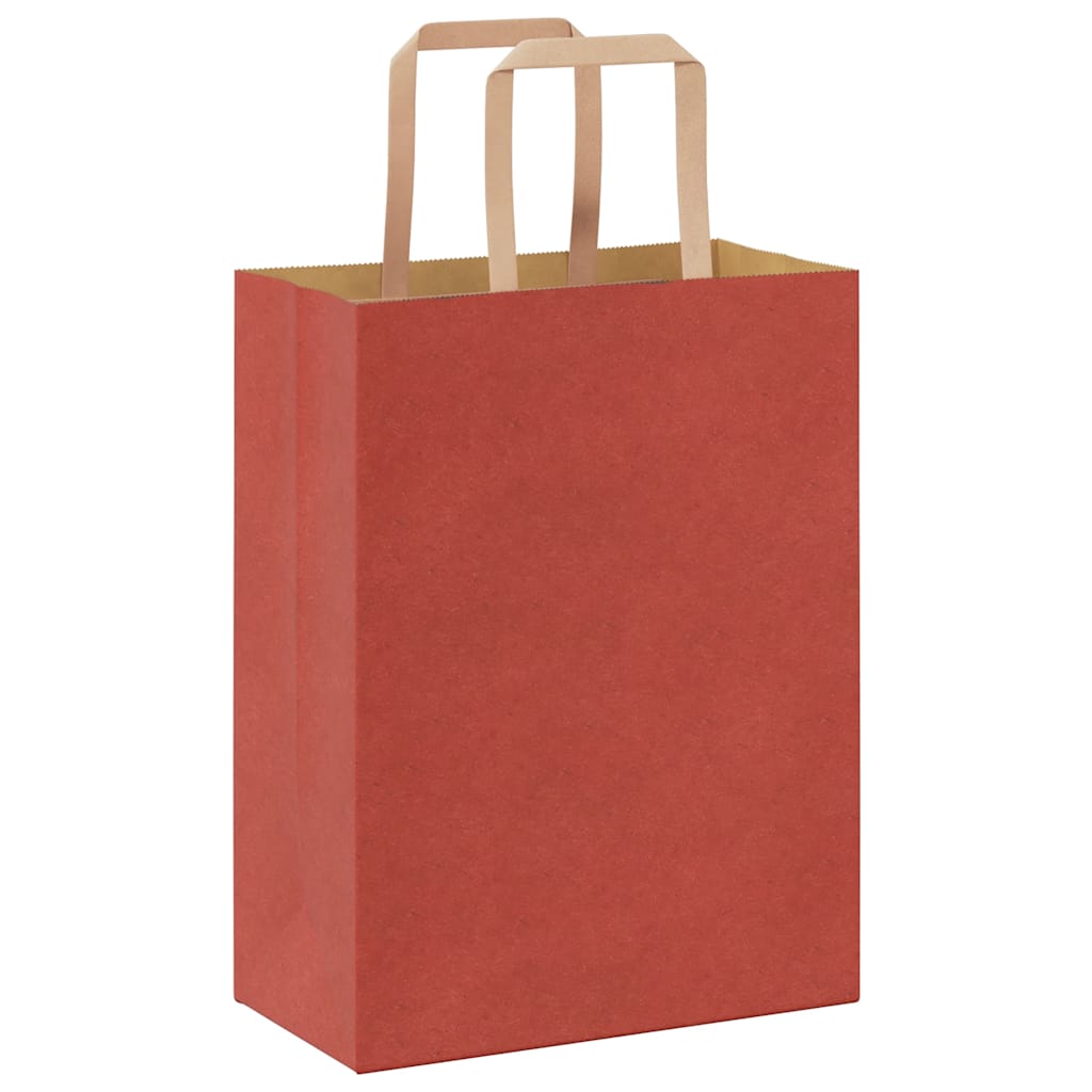 Paper Bags 50 pcs with Handles Red 21x11x28 cm