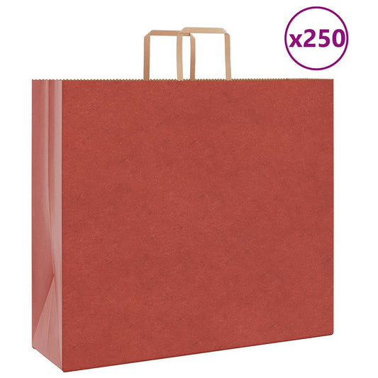 Paper Bags 250 pcs with Handles Red 54x15x49 cm