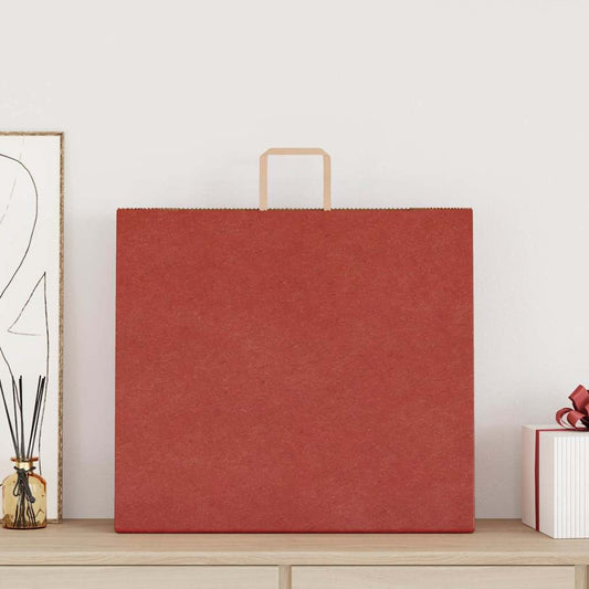 Paper Bags 250 pcs with Handles Red 54x15x49 cm