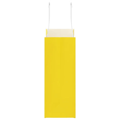 Paper Bags 50 pcs with Handles Yellow 18x8x22 cm