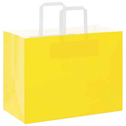 Paper Bags 50 pcs with Handles Yellow 32x17x25 cm