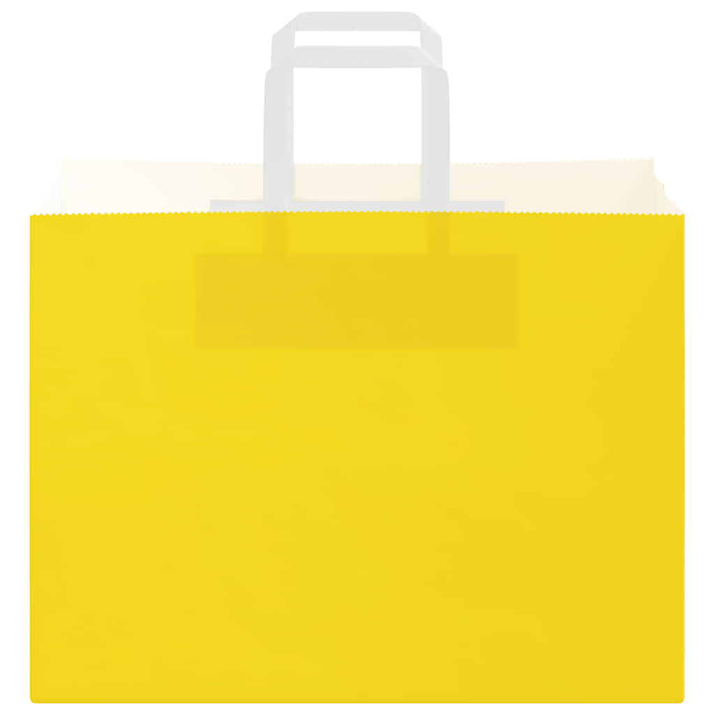 Paper Bags 50 pcs with Handles Yellow 32x17x25 cm