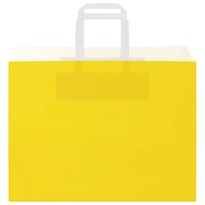 Paper Bags 50 pcs with Handles Yellow 32x17x25 cm