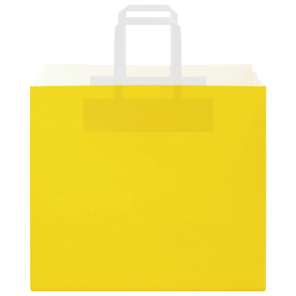 Paper Bags 50 pcs with Handles Yellow 32x22x28 cm