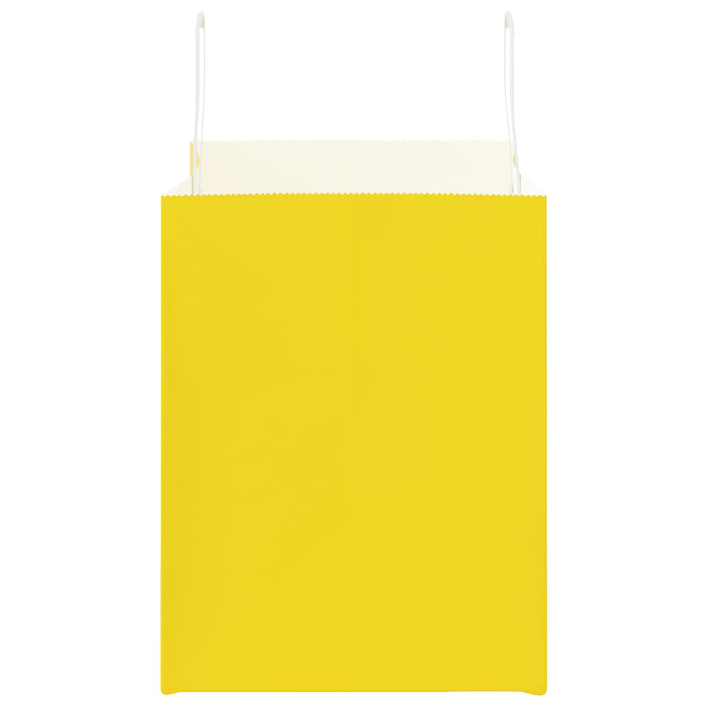 Paper Bags 50 pcs with Handles Yellow 32x22x28 cm