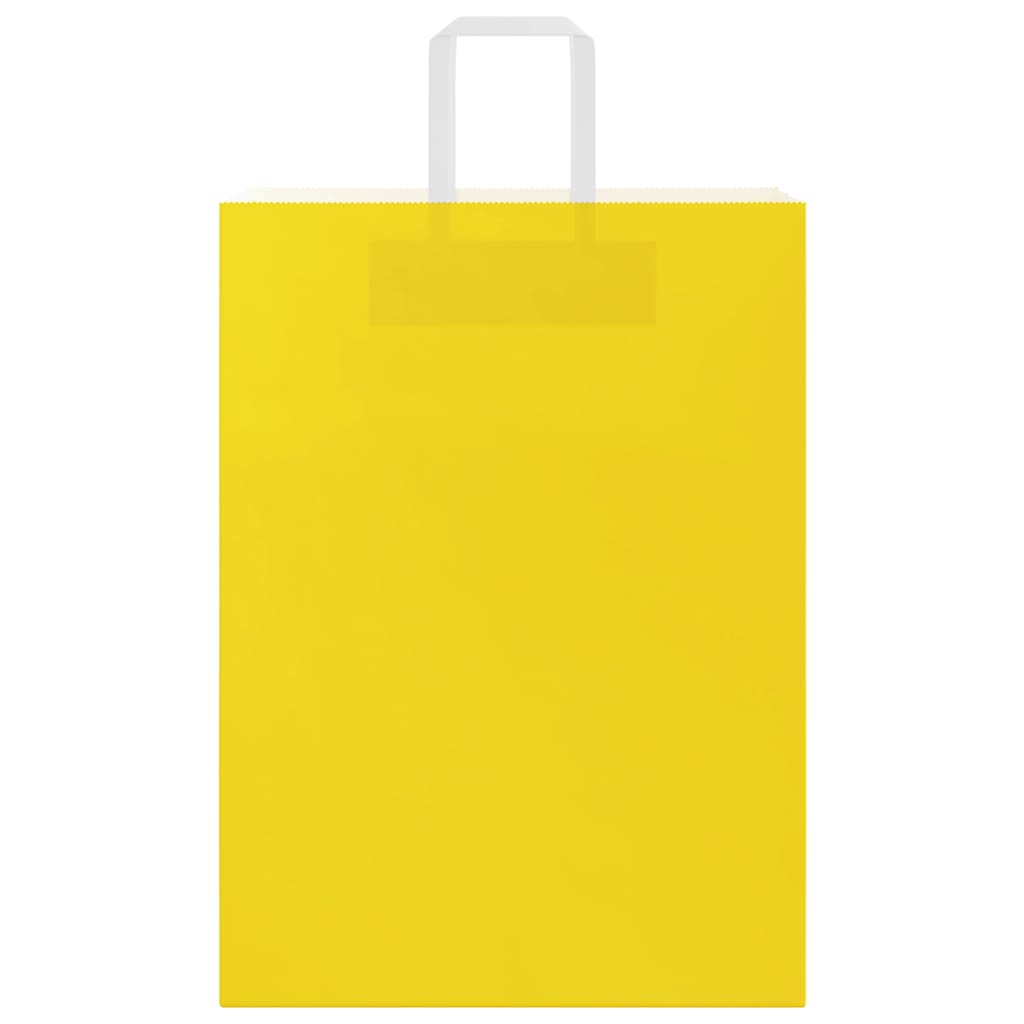 Paper Bags 250 pcs with Handles Yellow 32x17x44 cm