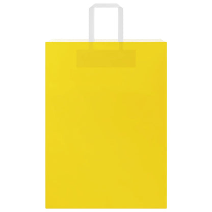 Paper Bags 250 pcs with Handles Yellow 32x17x44 cm