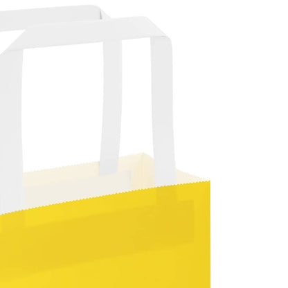 Paper Bags 250 pcs with Handles Yellow 32x17x44 cm